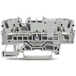 WAGO 2002-1601 — Through Terminal Block Same Profile as 2-Conductor Disconnect Terminal Block, 2.5 mm², Gray, With Test Option