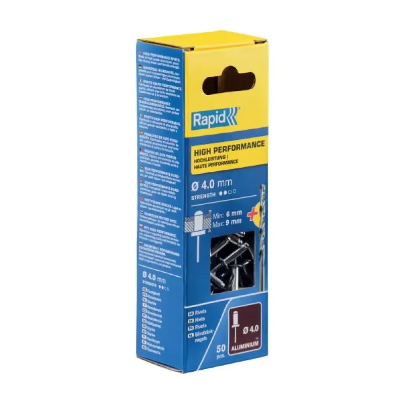 Rapid Kniedes Al 4,0x12mm, 50 gab. + Drill C, Rapid 5000384