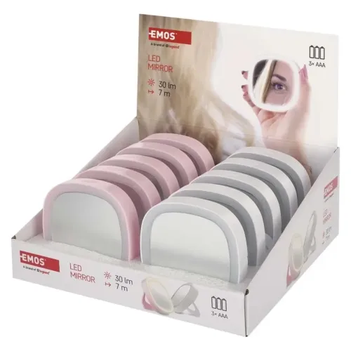 EMOS Kabatas kosmētikas spogulītis ar LED gaismu P4718