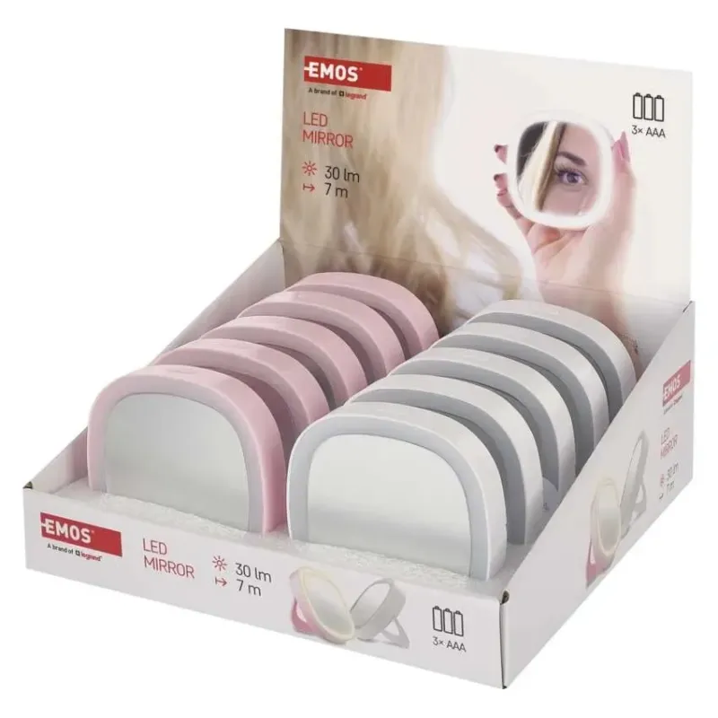 EMOS Kabatas kosmētikas spogulītis ar LED gaismu P4718