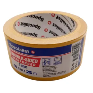 SPECIALIST+ divpusēja armēta līmlenta, 50 mm x 25 m SPECIALIST+ divpusēja armēta līmlenta, 50 mm x 25 m