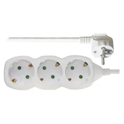 Extension bar 3 ligzdu 3.0m ar earthing (balts) 1.5mm²