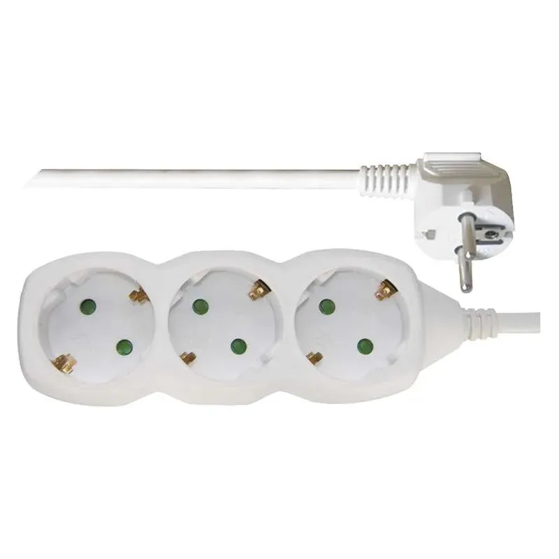 EMOS Extension bar 3 ligzdu 3.0m ar earthing (balts) 1.5mm² P0323R