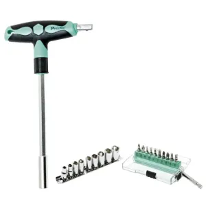 20 IN 1 T-veida rotura muciņatslēgu un skrūvgrieža uzgaļu komplekts, SD-9701M Pro'sKit