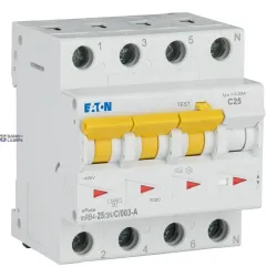 EATON 120678 — mRB4-25/3N/C/003-A RCD/MCB combination, 25 A, 30 mA, MCB trip characteristic: C, 3p+N, RCD trip characteristic: A EATON 120678 — mRB4-25/3N/C/003-A RCD/MCB combination, 25 A, 30 mA, MCB trip characteristic: C, 3p+N, RCD trip characteristic: A