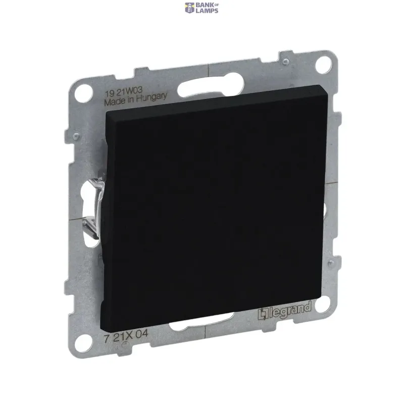 Legrand One-Way Switch Suno Black, 10 A, 250 V, IP20, IK04 721401