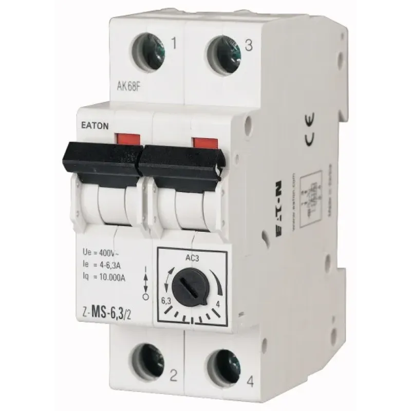 EATON Z-MS-10/2 Motor-Protective Circuit-Breakers, 6,3-10A, 2p 248398