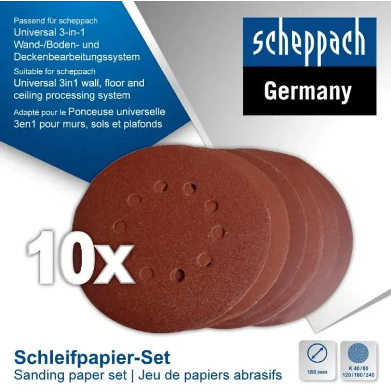 Scheppach Velcro slīppapīra komplekts CGP1200 Ø180mm 7903800710