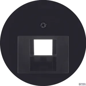 Berker 14072045 — FCC Socket outlet Centre plate R.1/R.3/R.classic, Black glossy Berker 14072045 — FCC Socket outlet Centre plate R.1/R.3/R.classic, Black glossy