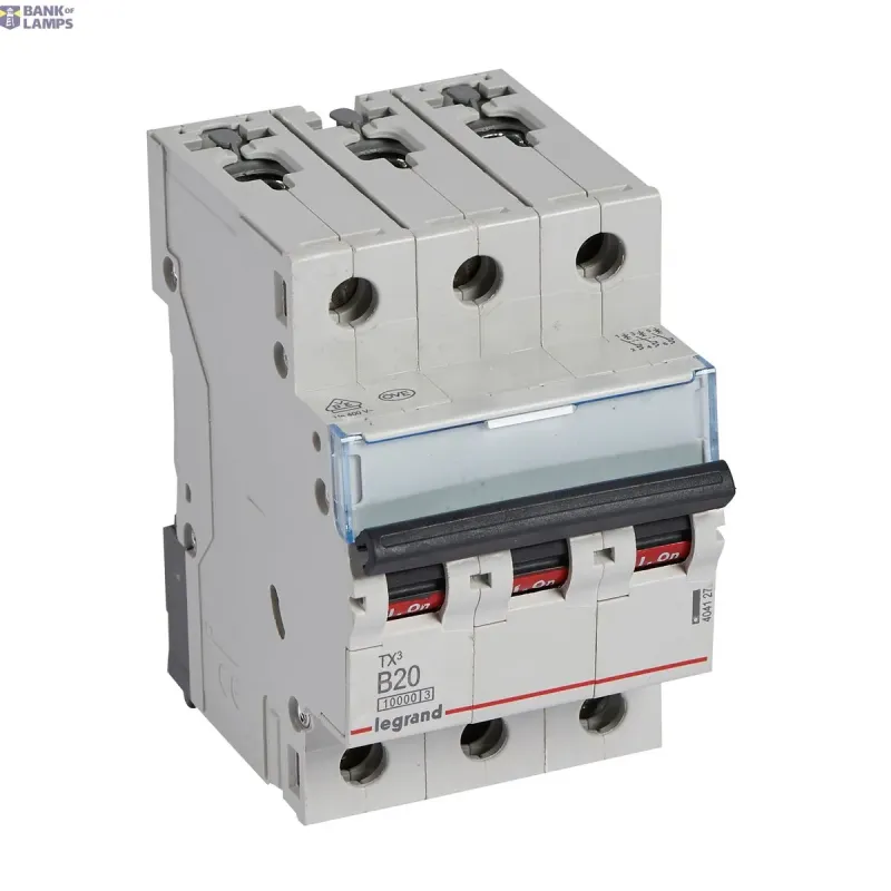 Legrand Miniature Circuit Breaker TX3 20 A, 400 V, 3P, Curve B, 10kA 404127