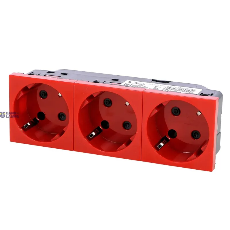 Legrand Socket Mosaic 2P+E, 16 A, 250 V, IP40, IK07, Auxiliary 077282