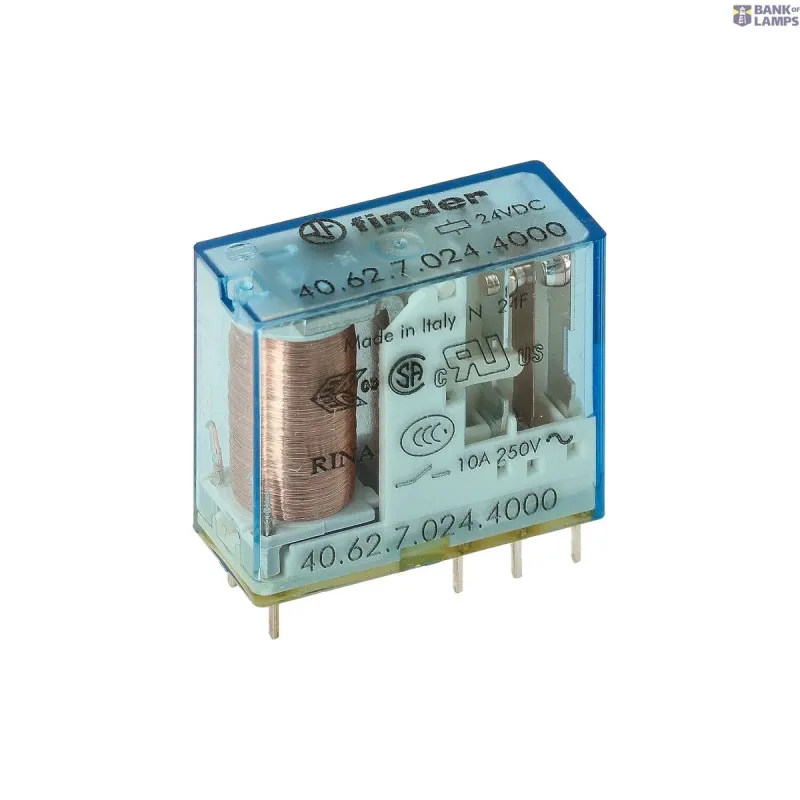 FINDER PCB/Plug-in Rel. 5mm.pinning 2CO 10A/24VDC/AgSnO2 406270244000
