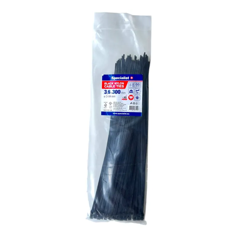 Specialist+ SPECIALIST+ neilona siksna, melna, 3.6 x 300 mm, 100 gab. 81-3-3302J