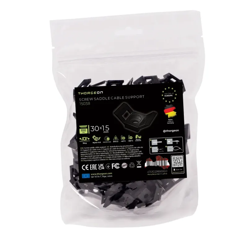 THORGEON Screw Saddle Cable Support blacks 30x15 (100pcs) 15038