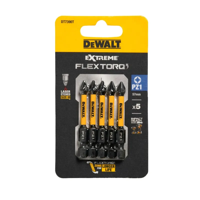 DeWalt Skrūvgrieža uzgaļi FLEXTORQ PZ1, 25 mm, DeWALT, 5 gab. 26-5-DT7386T