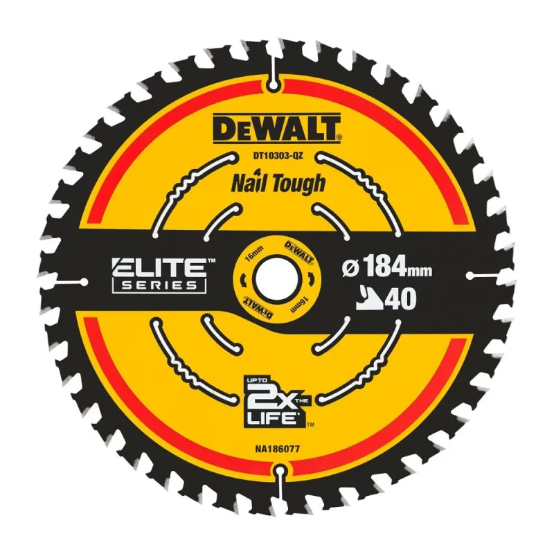 DeWalt Ripzāģis kokam DeWalt ELITE CSB 184x16mm 40T 11-DT10303-QZ