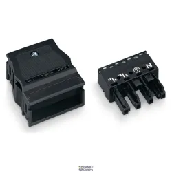 WAGO 770-104 — Socket 4-Pole, 5-Pole, 4 mm², Black