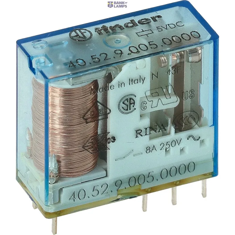 FINDER PCB/Plug-in Rel. 5mm.pinning 2CO 8A/5VDC/Agni 405290050000