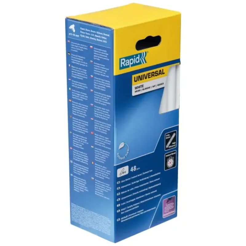 Rapid Glue sticks 12x190mm, universal, white, 48pcs, Rapid 5001412