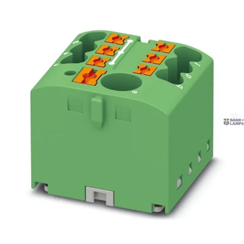 Phoenix Contact Distribution Block PTFIX 6/6X2.5 GN, 24A, Green, Push-In 3273338