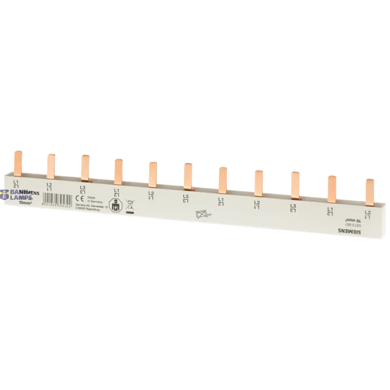 Siemens Pin busbar, 10 mm2 connection: 3-phase/+ 8x phase 5ST3667