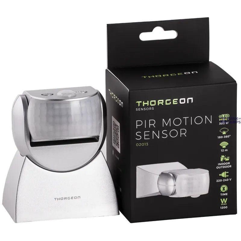 THORGEON PIR Motion Sensor 12m 300W IP65 max1200W silver 02013