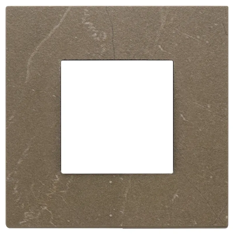 Vimar Plate 2M marbl.stoneware Coffee brown 22642-52