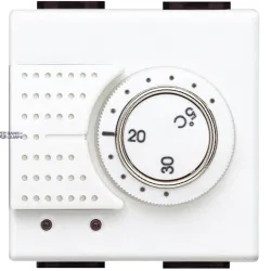 BTicino N4441 — termostats LivingLight 2 Modules, 230 V AC, 50–60Hz, White, 44×44×47mm BTicino N4441 — termostats LivingLight 2 Modules, 230 V AC, 50–60Hz, White, 44×44×47mm