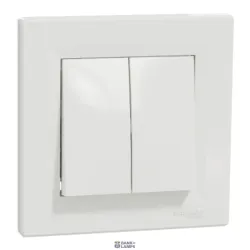 Schneider Electric EPH0300121 — Push-Switch Button Asfora, 1+1 switch, flush-mounted with frame, White