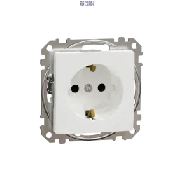 Schneider Electric SDD111022 — rozete Outlet Sedna Design & Elements, White, Side Earth Shut Screwless