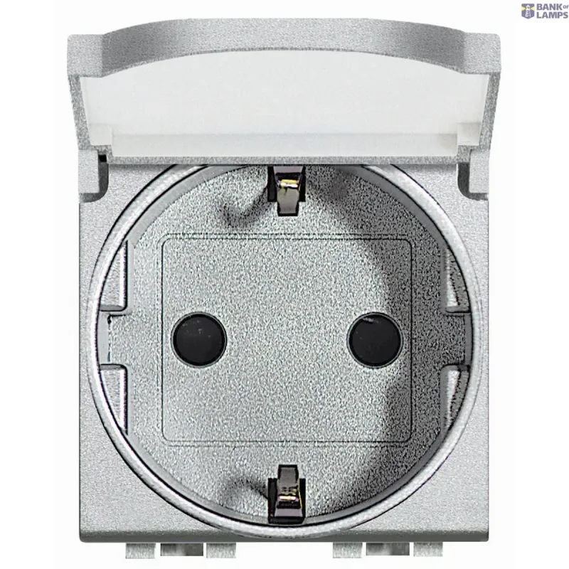 BTicino Socket Outlet 16A, 2P+E, 2 Modules, 250 V AC, German NT4141PW