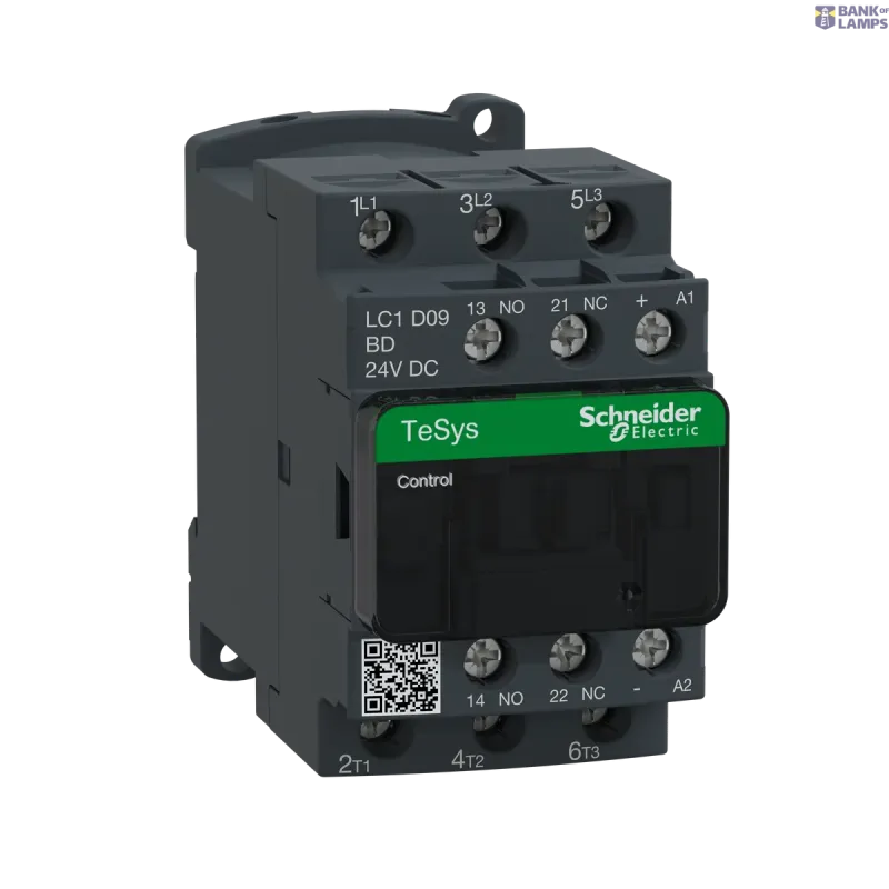 Schneider Electric Contactor TeSys Deca, 3P, 9 A, 440 V, 3NO, IP20, 24 V DC LC1D09BD