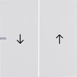 Berker 16258989 — Rocker 2-Gang with arrow symbol, S.1/B.3/B.7, Polar White glossy Berker 16258989 — Rocker 2-Gang with arrow symbol, S.1/B.3/B.7, Polar White glossy
