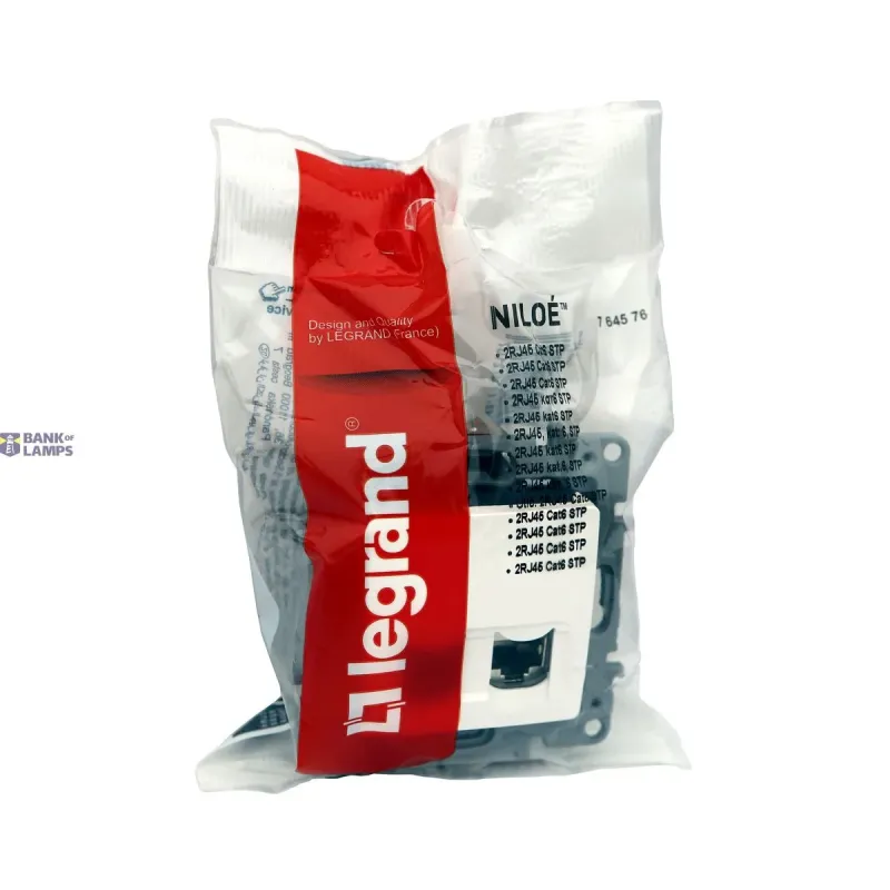 Legrand Double Socket Outlet NILOE IP20, RJ45, CAT6, W 75.8mm, H 764576