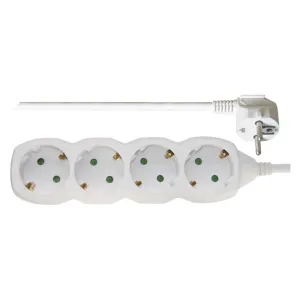Pagarinātājs 4 ligzdu 3.0m ar zemējumu (balts) 1.5mm² Pagarinātājs 4 ligzdu 3.0m ar zemējumu (balts) 1.5mm²