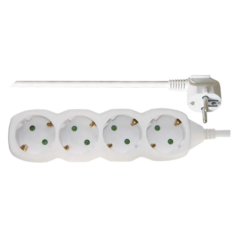 EMOS Extension bar 4 ligzdu 3.0m ar earthing (balts) 1.5mm² P0423R