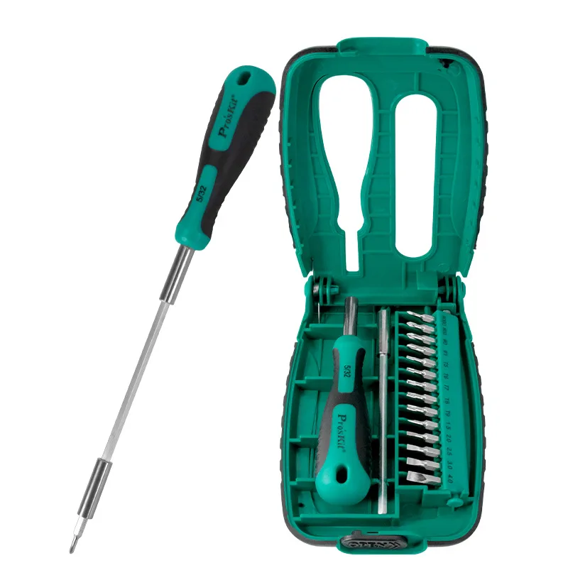 Pro'sKit Precīzijas elektronisko skrūvgriežu komplekts 15 daļas SD-9804