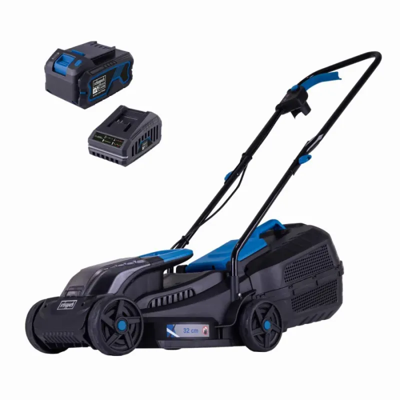 Scheppach Akumulatora mauriņa pļaujmašīna BC-MP320-X, SET-L, Scheppach 5911413403