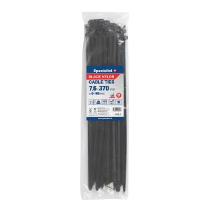 SPECIALIST+ neilona siksna, black, 7.6 x 370 mm, 50 pcs