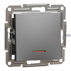 Schneider Electric EPH1400171 — Frame Asfora, 1P, Screwless Terminals, Anthracite, ole switch With Locator Light, Wo
