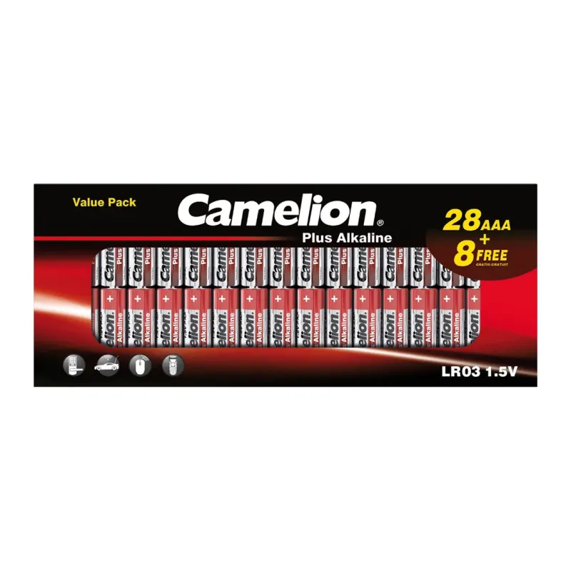 CAMELION Sārma elementi, LR03 B28+8, AAA, 1.5V, CAMELION, 36 gab. 44-1-LR03B36