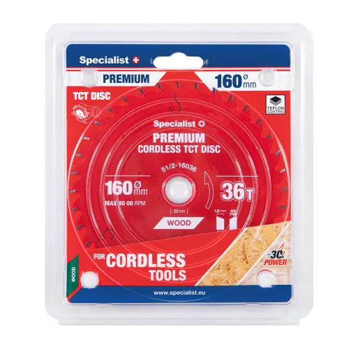 Specialist+ Griešanas disks 160x36Tx20mm, Cordless PREMIUM, SPECIALIST+ 51-2-16036