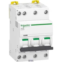 Schneider Electric A9P54732 — Miniature Circuit Breaker Acti9 iC40N, 32 A, 3P+N, C Curve, 6 kA