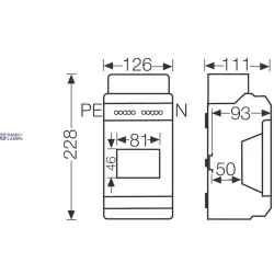 HENSEL 6100056 — Small Distribution Board KV 9104 101A, 400V, 1x4.5 Modules, IP65, With Terminals