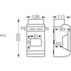 HENSEL 6100056 — Small Distribution Board KV 9104 101A, 400V, 1x4.5 Modules, IP65, With Terminals