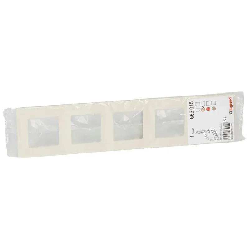 Legrand Plate Niloé Ivory, IK04, 370 mm, 10 mm, 86 mm, 5-Gang 665015