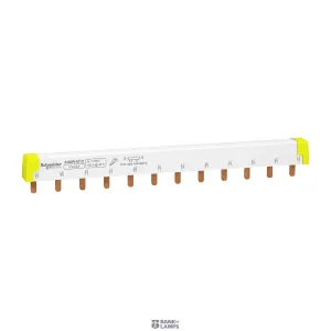 Schneider Electric A9XPH312 — Comb Busbar Multi9 Acti9, 100 A, IP20, White (RAL 9003), Number Of Ways: 4 Ways 3 L