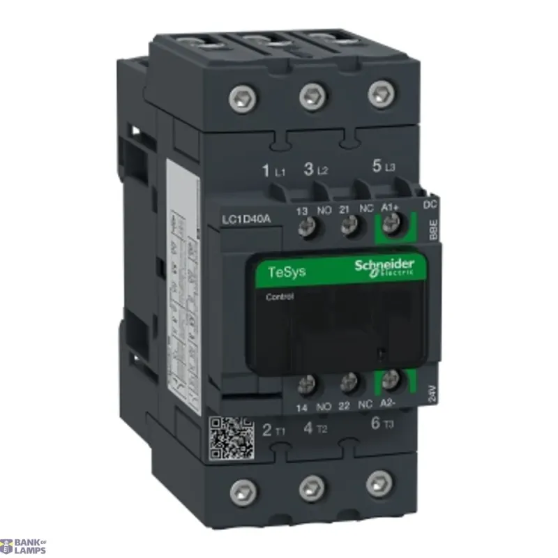 Schneider Electric Contactor TeSys Deca, 3P, 40 A, 440 V, IP20, 24 V DC LC1D40ABBE
