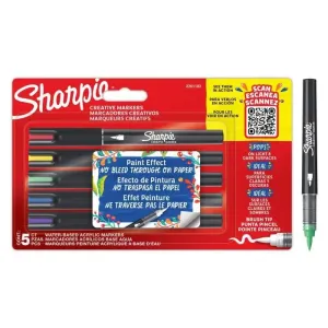 Akrila radošie marķieri, uz ūdens bāzes, 5 gab., SHARPIE Akrila radošie marķieri, uz ūdens bāzes, 5 gab., SHARPIE