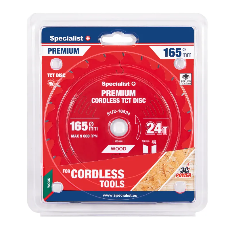 Specialist+ Griešanas disks 165x24Tx20mm, Cordless PREMIUM, SPECIALIST+ 51-2-16524